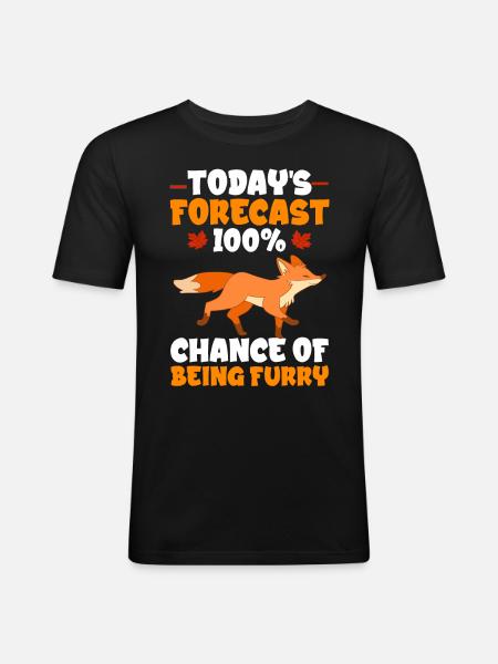 Furry Fandom Fursona Fursuit Fox - Men's Slim Fit T-Shirt - black