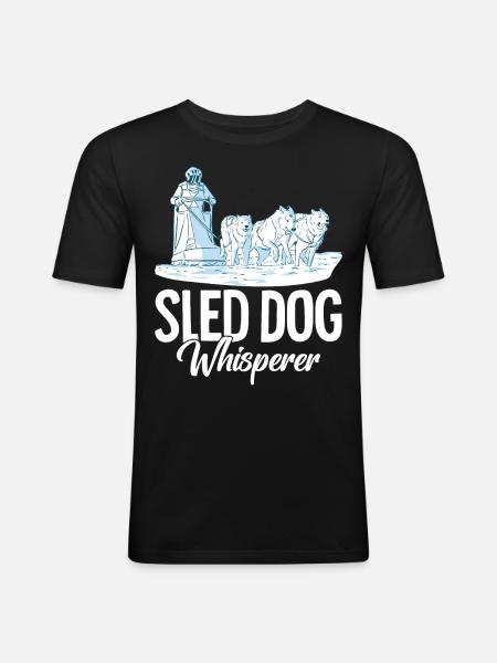 Mushing Dog Sledding Musher - Men's Slim Fit T-Shirt - black