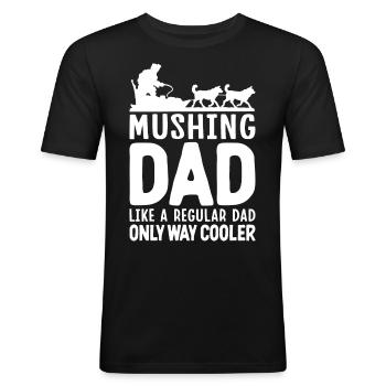 Mushing Dog Sledding Musher - Men's Slim Fit T-Shirt - black - Front - Nik (191cm)