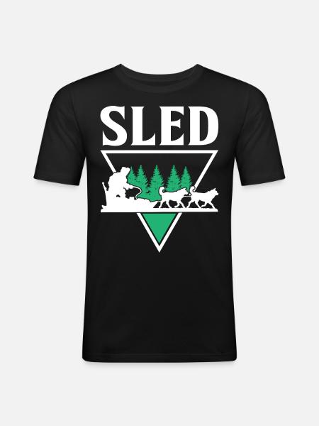 Mushing Dog Sledding Musher - Men's Slim Fit T-Shirt - black