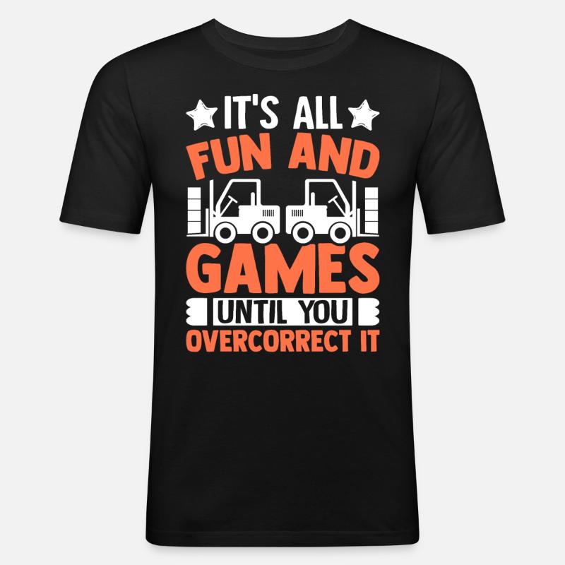 Gabelstaplerfahrer - Männer Slim Fit T-Shirt - Schwarz
