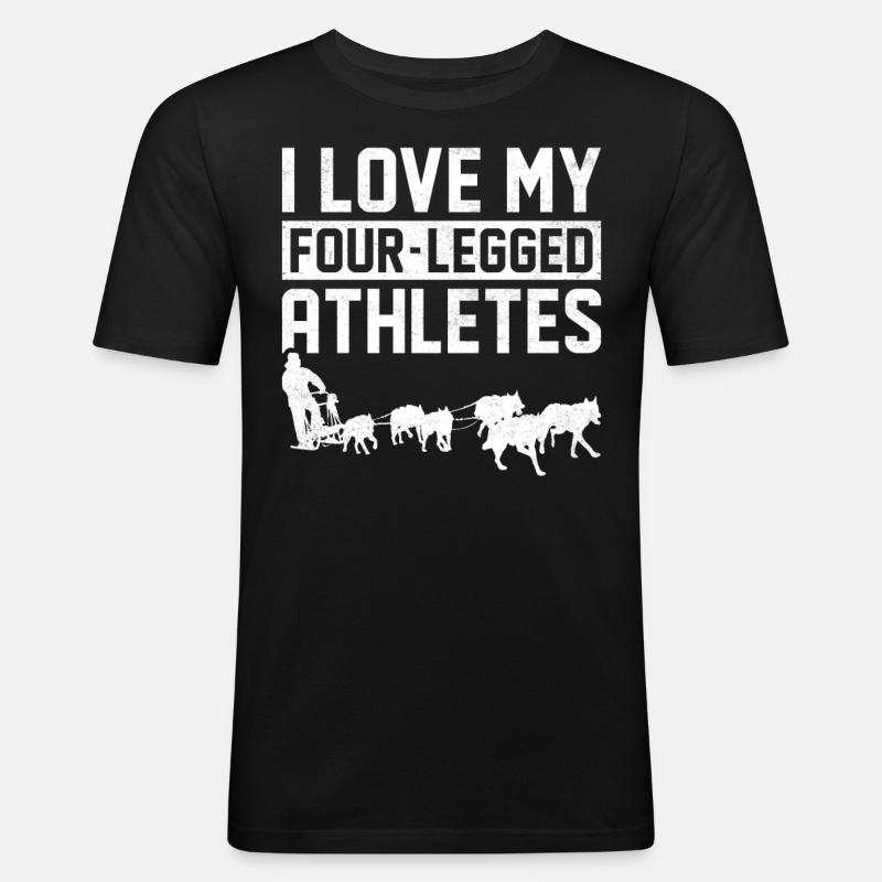 Mushing Dog Sledding Musher - Men's Slim Fit T-Shirt - black