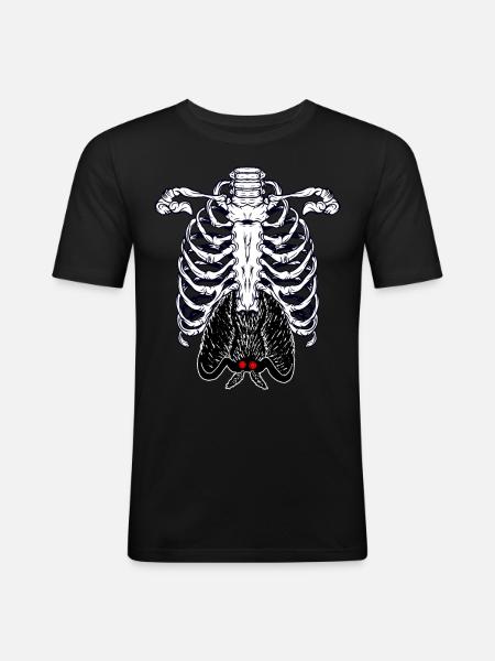 Mothman Skeleton Cryptid Cryptozoology - Men's Slim Fit T-Shirt - black