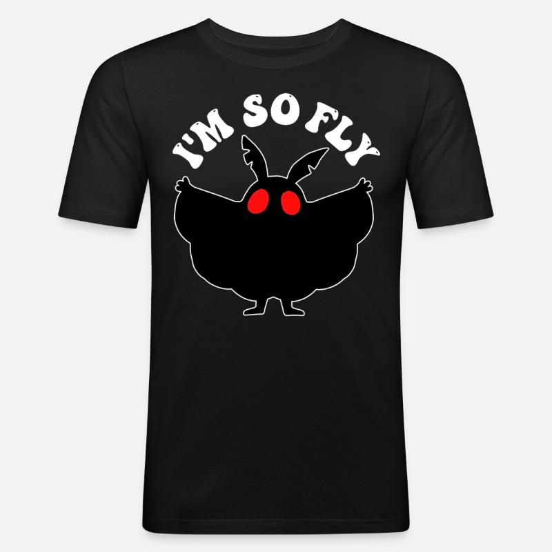 Mothman Kryptide Kryptozoologie - Männer Slim Fit T-Shirt - Schwarz
