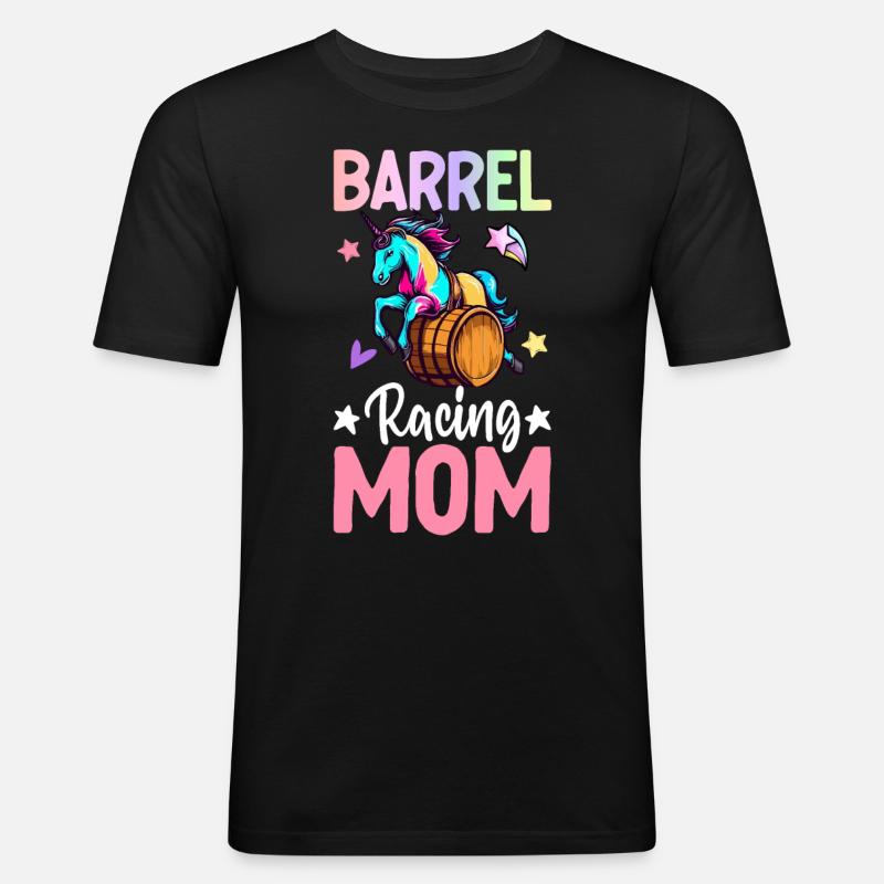Barrel Racer Reiten - Männer Slim Fit T-Shirt - Schwarz