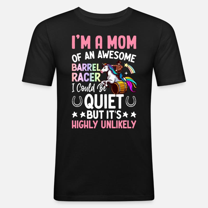 Barrel Racing Reiten - Männer Slim Fit T-Shirt - Schwarz