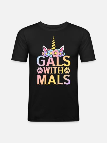 Belgischer Malinois Mädchen Hund - Männer Slim Fit T-Shirt - Schwarz