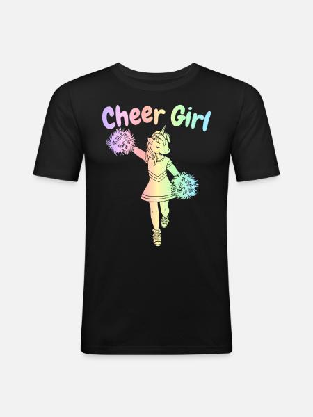 Cheerleading Cheerleader - Männer Slim Fit T-Shirt - Schwarz