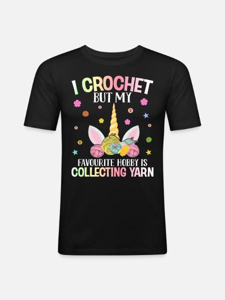 Crochet Crochet Yarn Lover - Men's Slim Fit T-Shirt - black