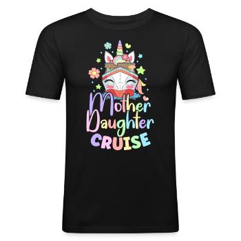 Kreuzfahrt-Urlaub - Männer Slim Fit T-Shirt - Schwarz - Vorne - Nik (191cm)
