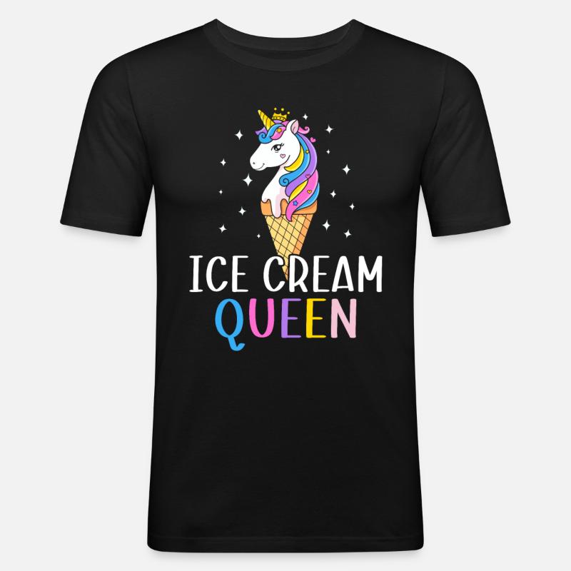 Eiscreme-Mädchen Weibliche Eiscreme-Liebhaberin - Men's Slim Fit T-Shirt - black