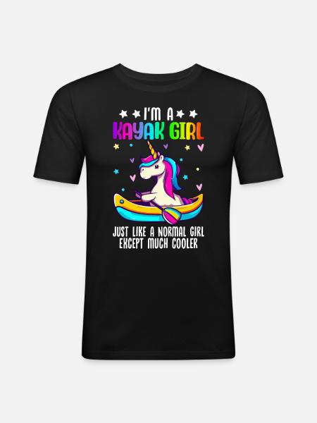 Kayaking Female Kayaker - Men's Slim Fit T-Shirt - black