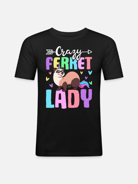 Female Ferret Lover - Men's Slim Fit T-Shirt - black