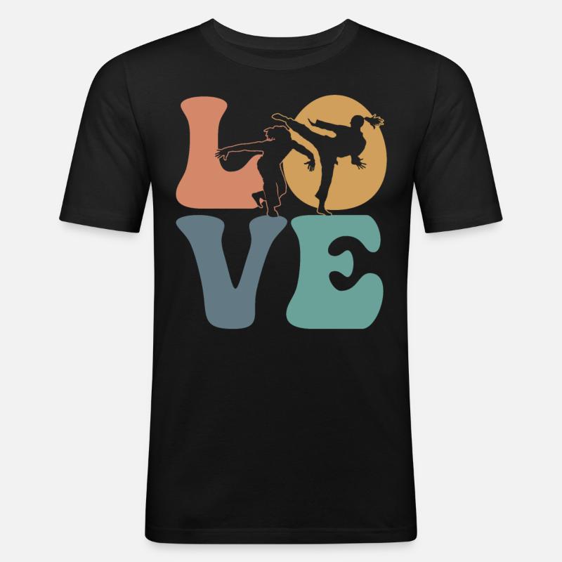 Capoeira Martial Arts Fighter - Men's Slim Fit T-Shirt - black