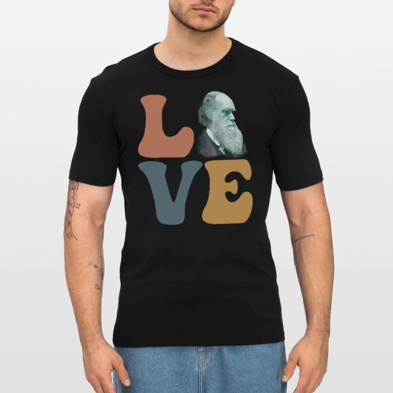 Charles Darwin Théorie de l’évolution athée T-shirt près du corps Homme