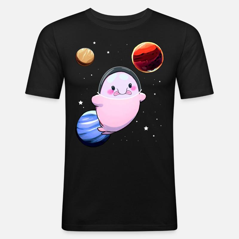 Drôle Blobfish Space Astronaut Planet - T-shirt près du corps Homme - noir