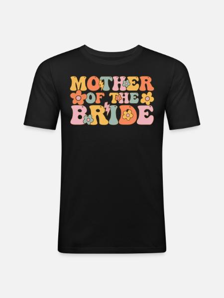 Groovy Bridal Shower Bachelorette - Men's Slim Fit T-Shirt - black
