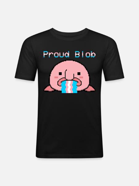 Blobfish Transgender Flag Trans Pride - Men's Slim Fit T-Shirt - black