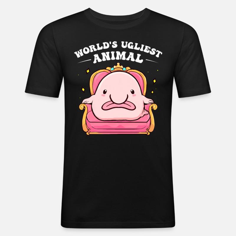 Lustige Blobfische - Männer Slim Fit T-Shirt - Schwarz