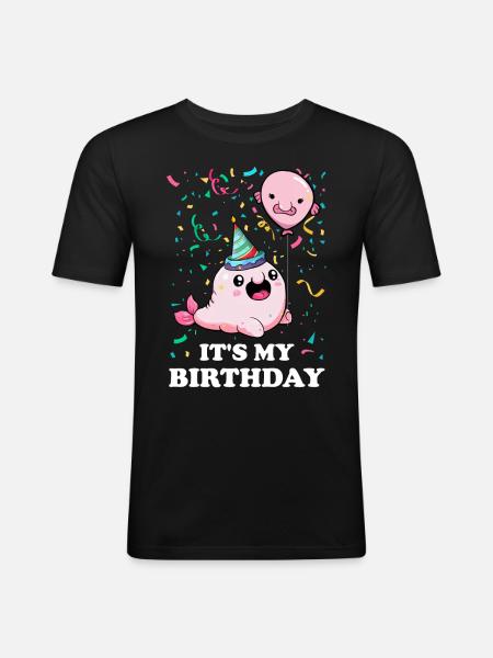 Blob Fish Party - Men's Slim Fit T-Shirt - black
