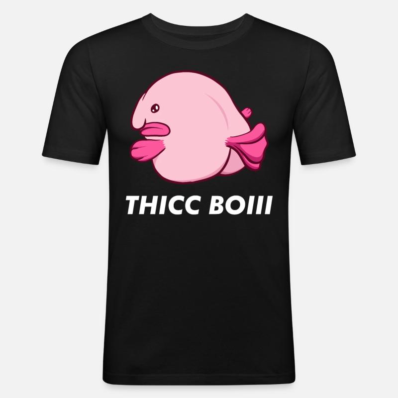 Kawaii Blobfisch - Männer Slim Fit T-Shirt - Schwarz