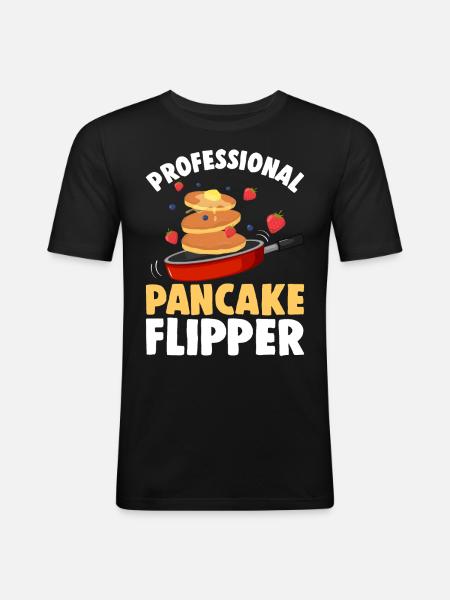 Funny Pancake Maker - Men's Slim Fit T-Shirt - black