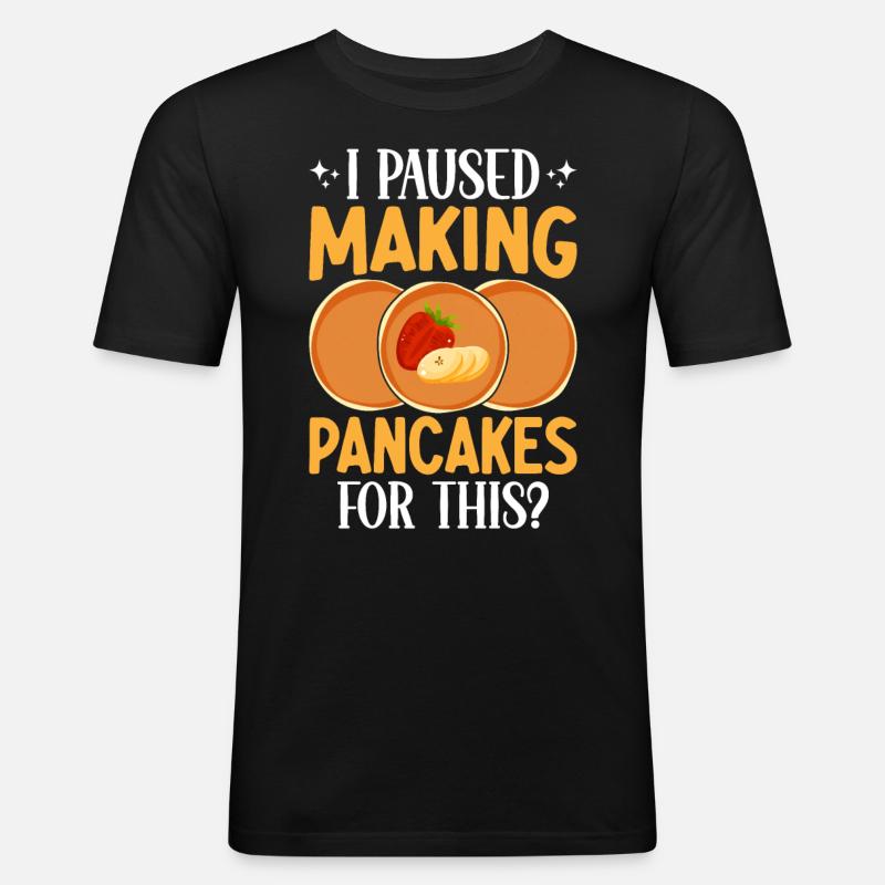 Funny Pancake Maker - Men's Slim Fit T-Shirt - black