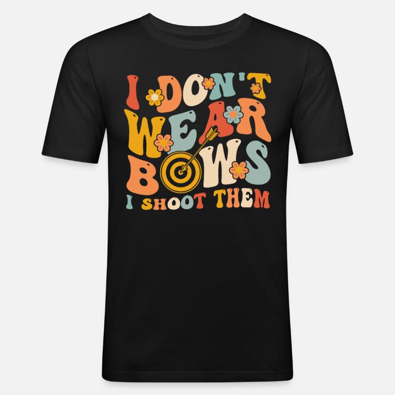 Groovy Bogenschießen Mädchen - Männer Slim Fit T-Shirt - Schwarz