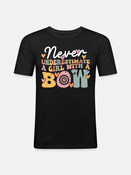 Groovy Archery Girl - Men's Slim Fit T-Shirt - black