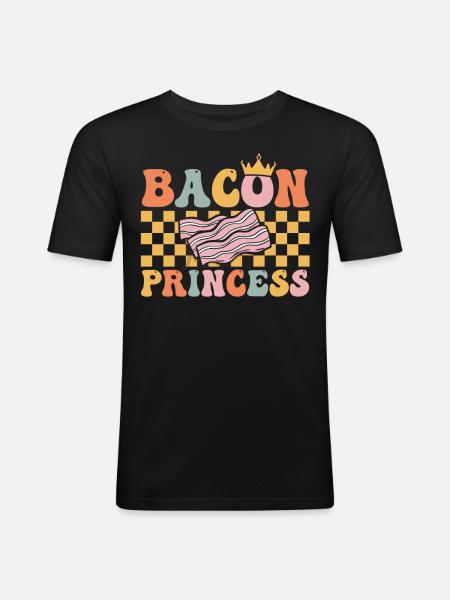 Groovy Bacon Fille - T-shirt près du corps Homme - noir
