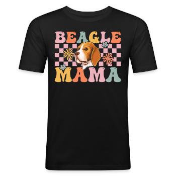 Groovy Dog Beagle-Liebhaber - Männer Slim Fit T-Shirt - Schwarz - Vorne - Nik (191cm)