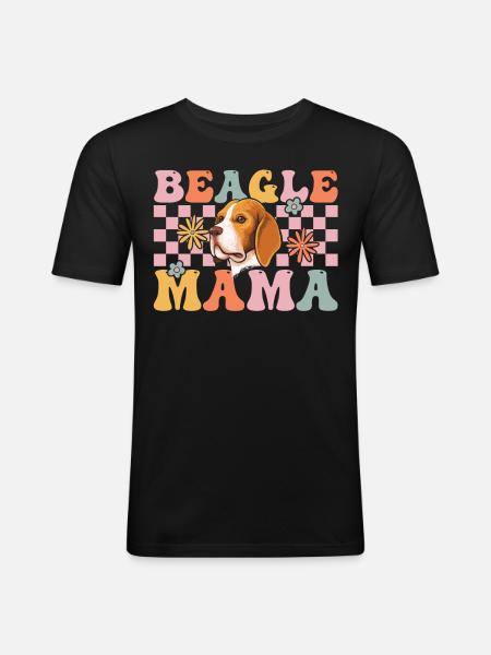 Groovy Dog Beagle Lover - Men's Slim Fit T-Shirt - black
