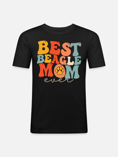 Groovy Dog Beagle Lover - Men's Slim Fit T-Shirt - black