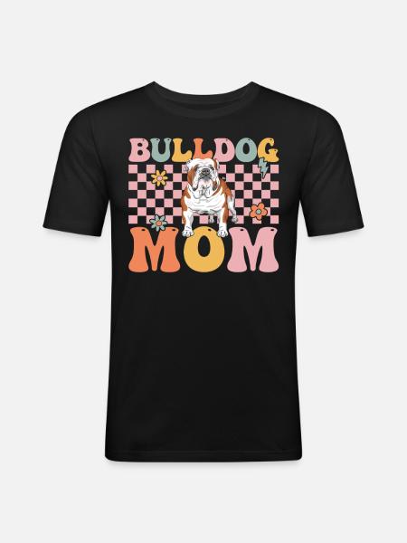 Groovy French Bulldog Lover - Men's Slim Fit T-Shirt - black