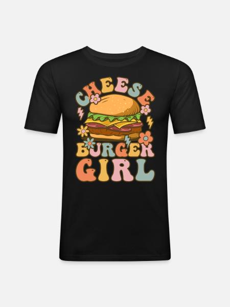 Groovy Hamburger - Men's Slim Fit T-Shirt - black