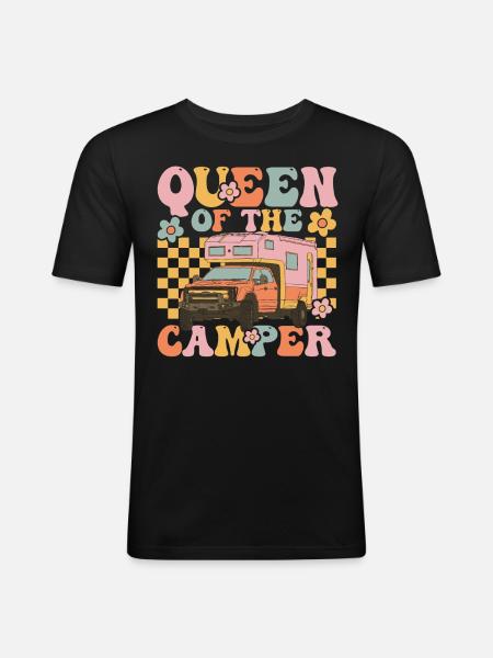 Groovy Camping Fille - T-shirt près du corps Homme - noir