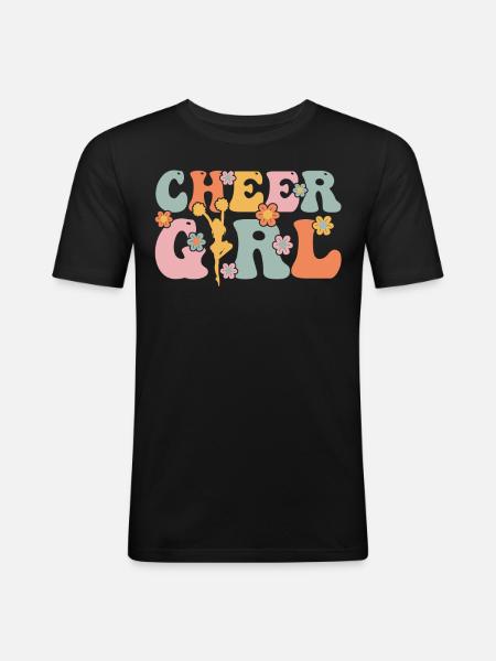 Groovy Cheerleading Cheerleader Cheer Squad - Men's Slim Fit T-Shirt - black