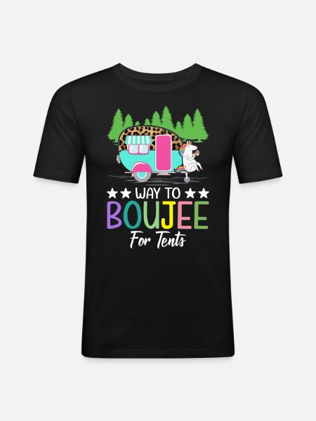 Boujee Camping Female Glamper - Men's Slim Fit T-Shirt - black