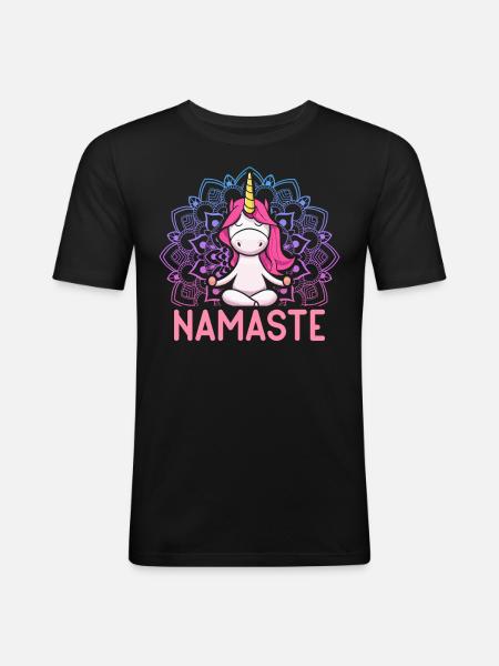 Yoga Meditation Namaste - Men's Slim Fit T-Shirt - black