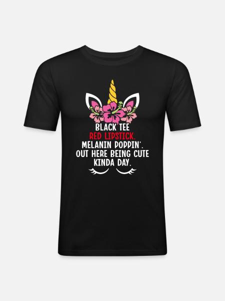 Brown Skin Black History - Men's Slim Fit T-Shirt - black