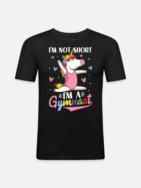 Funny Gymnastics Cartwheel - Men's Slim Fit T-Shirt - black
