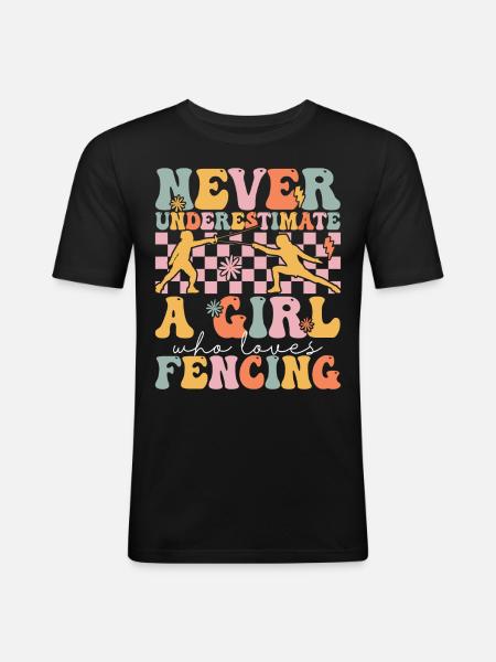 Slide Saber Girl - Men's Slim Fit T-Shirt - black