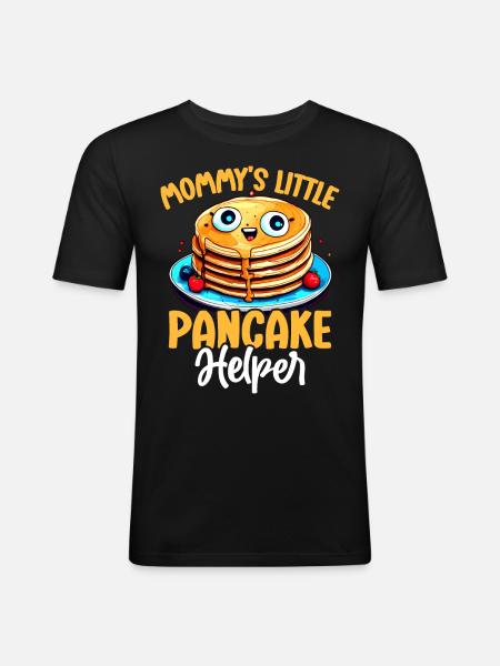 Funny Pancake Maker Kids - Men's Slim Fit T-Shirt - black