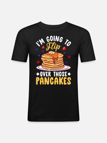 Funny Pancake Maker - Men's Slim Fit T-Shirt - black