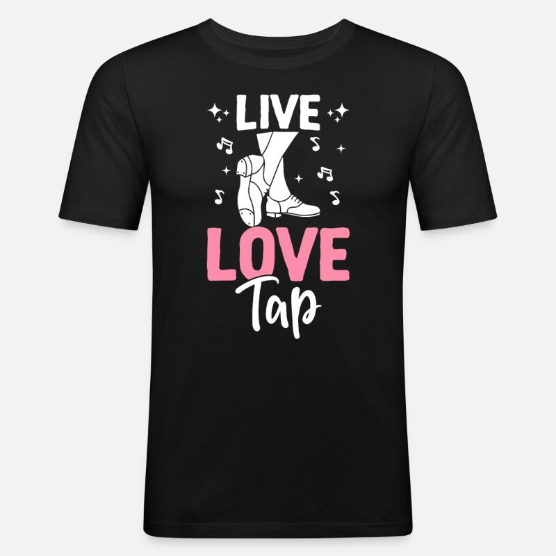 Tanz Stepptänzer - Männer Slim Fit T-Shirt - Schwarz