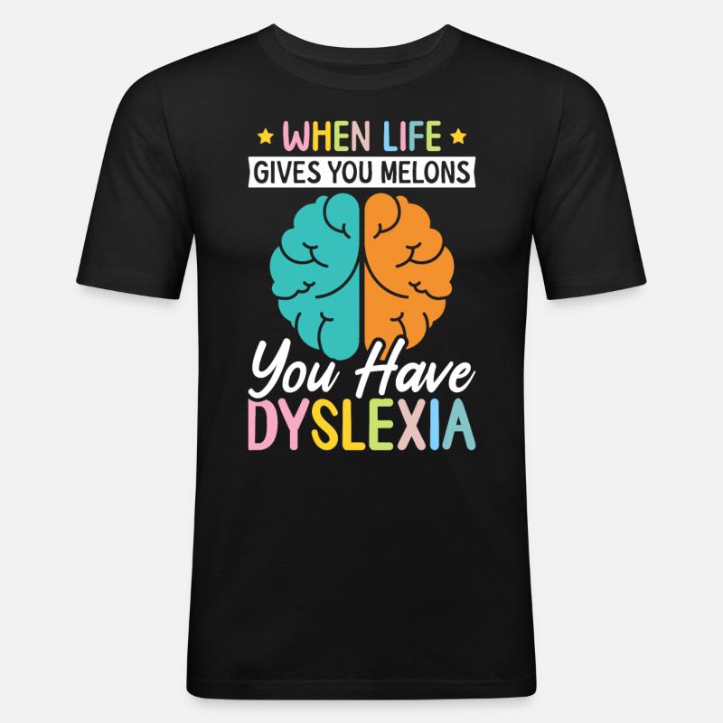 Legasthenie-Bewusstsein - Männer Slim Fit T-Shirt - Schwarz