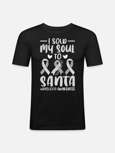 Funny Dyslexia Awareness Dyslexic - Men's Slim Fit T-Shirt - black