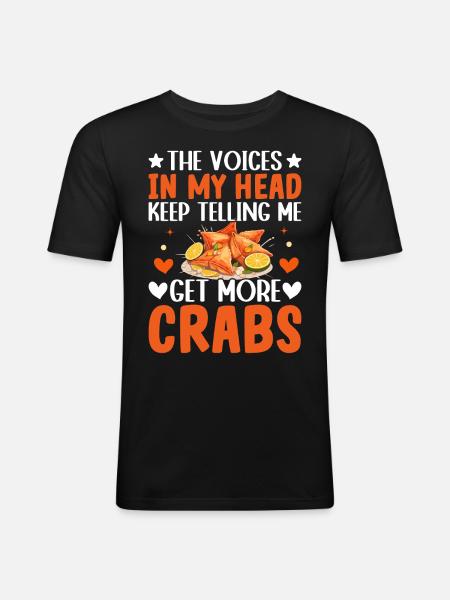 Funny Crab Rangoon - Men's Slim Fit T-Shirt - black