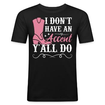 Southern Slang Land - Men's Slim Fit T-Shirt - black - Front - Nik (191cm)