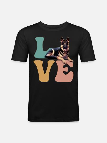 German Shepherd Lover - Men's Slim Fit T-Shirt - black